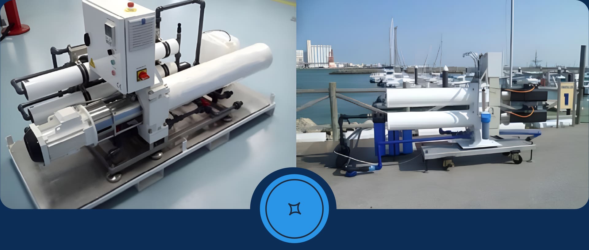 Desalination installation in operation